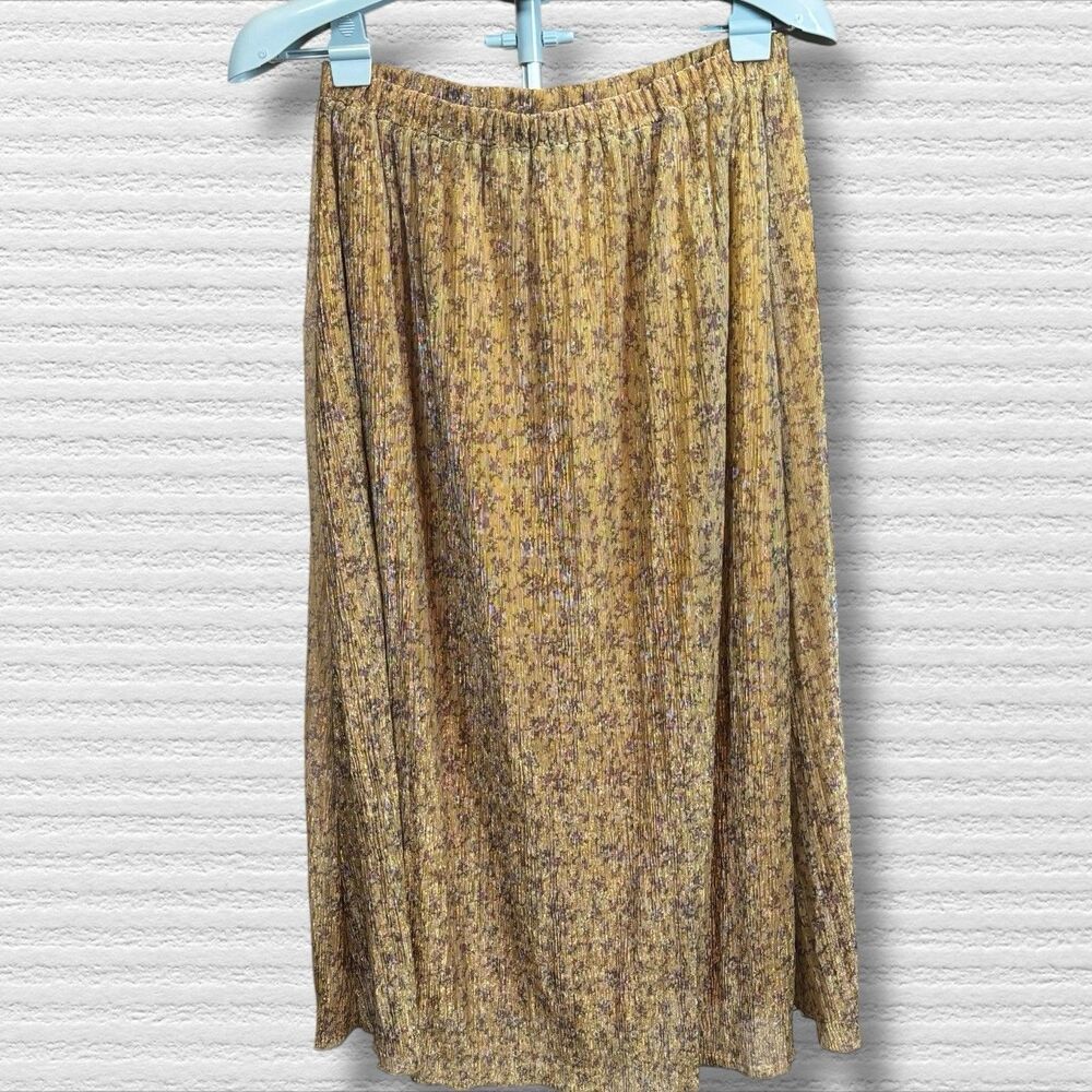 Mystree Maxi Skirt Mustard Yellow Gold Bohemian Granny Size Med